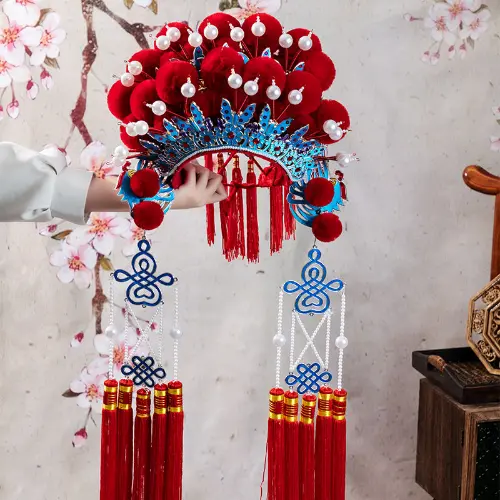 Beijing Opera Headdress Chinese Ancient Style Hat Cosplay Performance Head Wear 2