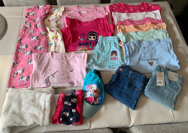 Girls Summer Bundle Age 7-8-9 Years - Dresses, T-shirts, Jeggings Etc Fab!!!