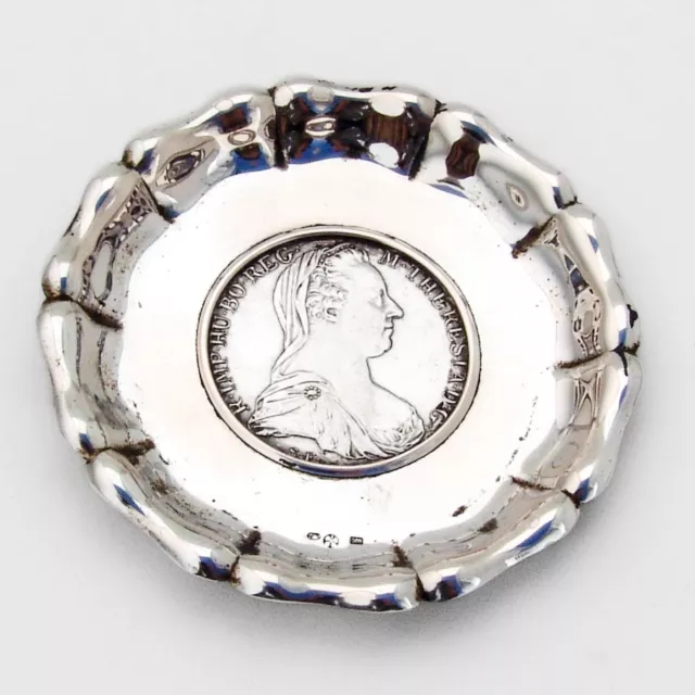 Austrian Coin Insert Coaster 800 Silver Vienna