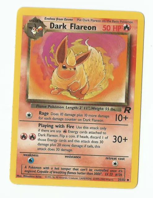 Pokemon Karte Dark Flareon 35/82  Englisch (unplayed) 1. Edition