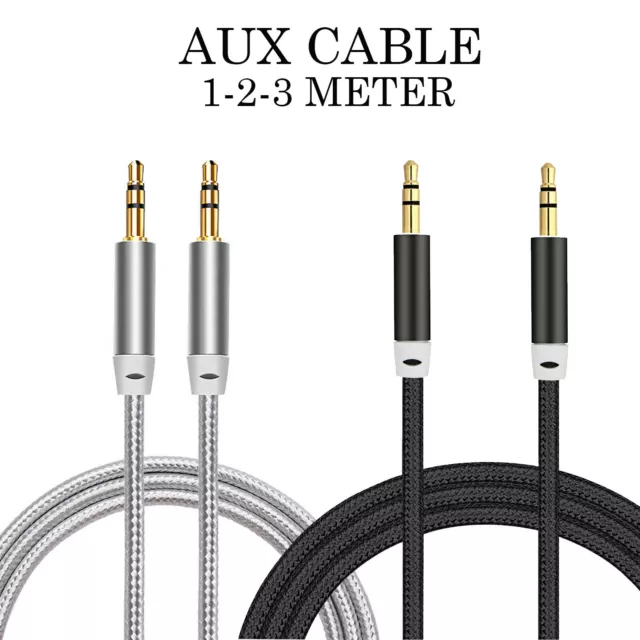 Aux Cable Audio Lead 3.5mm Jack to Jack Stereo Male for Car PC Phone 1m to 5m