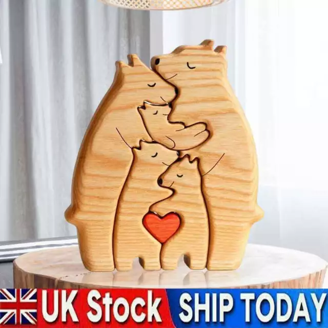 Bear Family Wooden Puzzle Toy Family Of Bears, Educational Toy DIY BK