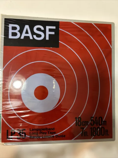 BASF BLANK LP35 LONG PLAY REEL TO REEL TAPE 7" 1800ft Made in Germany SEALED NOS