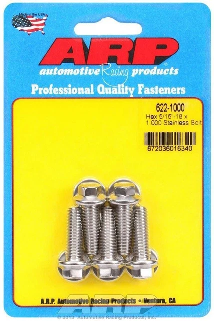 Arp S/S Bolt Kit - 6pt. (5) 5/16-18 x 1.000 622-1000