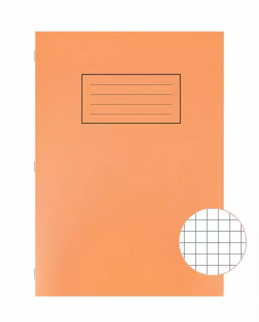 5 x Silvine Orange A4 Squared Maths School Exercise Books (REF EX113)