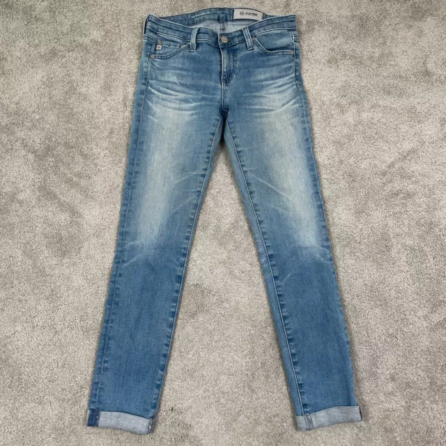 AG Adriano Goldschmied Stilt Roll-Up Jeans Women's Size 25x26 Light Wash Denim 2