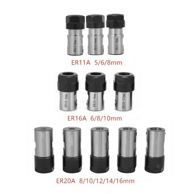 Steel Motor Shaft Collet Chuck ER11 ER16  A 5-16mm Extension Rod Toolholder CNC