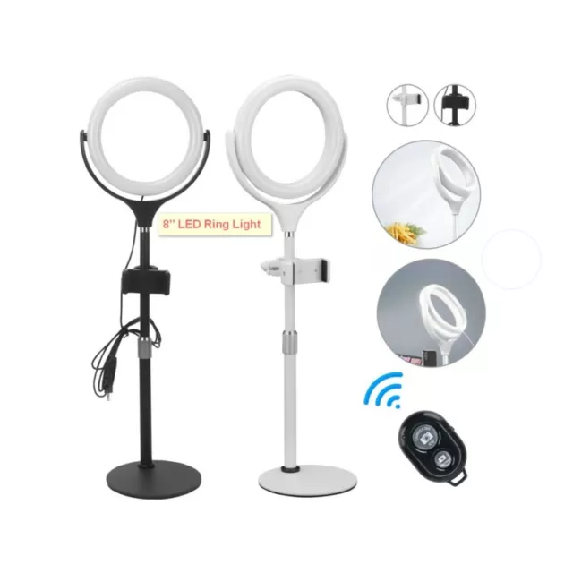 8'' LED ring light and bracket dimmable photography makeup video live broadcast