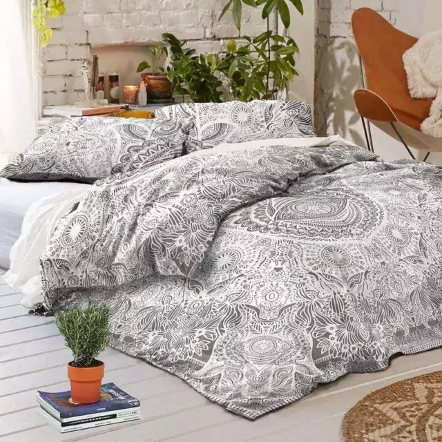 Mandala Quilt Cover Indian Hippie Queen Size Duvet Doona Cover Bedding Cover Set