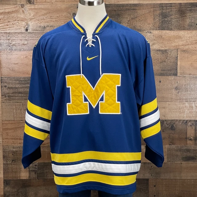 Nike Bauer University of Michigan Hockey Jersey Wolverines Swoosh Logo Large
