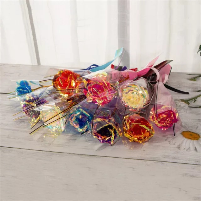 Eternal Rose Artificial Flower 24K Foil Rose Valentines Day Gifts For Girlfri:bj