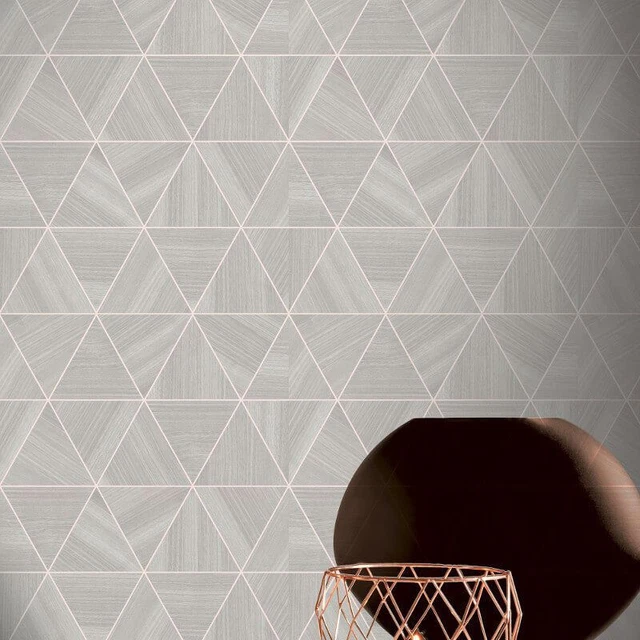 ARTHOUSE VENEER TRIANGLE Grey Rose Gold Smooth Geometric Triangle