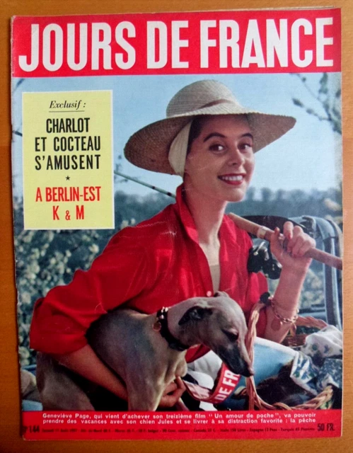 ►Jours De France 144/1957-Genevieve Page-Chaplin-Cocteau-Tony Curtis-Duc Philip