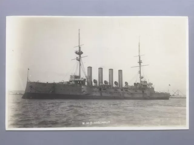 HMS Argonaut (1898) cruiser starboard view Seward Wessex Series RP postcard
