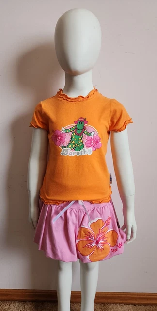 THE WIGGLES GIRLS Dorothy Orange Pink T Shirt Skirt Set Size