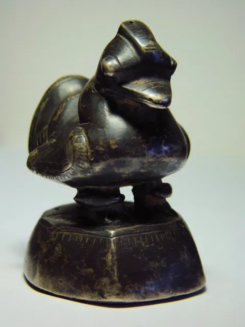 ANTIQUE BURMESE "SILVER BRONZE" AQUATIC HINTA BIRD OPIUM WEIGHT 1,021g. 18th C. 4