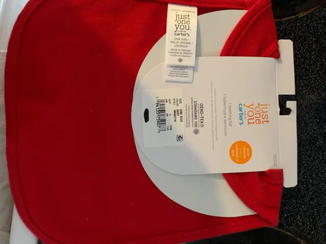 Carters Just One You Bib My First Visit From Santa Christmas bebé teethin