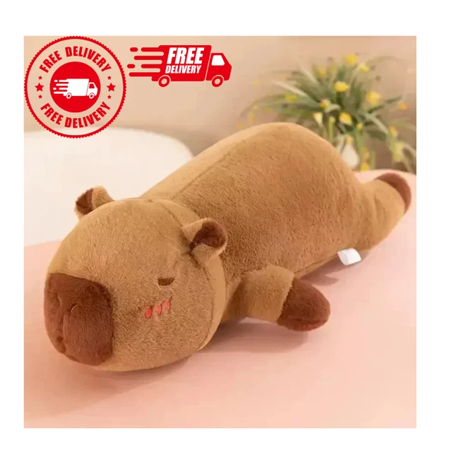 KAWAII GIANT STRIP Capybara Plush Toy Long Sleep Pillow Soft Stuffed ...