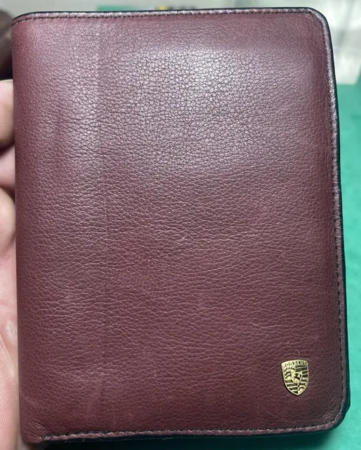 Maroquinerie Homme Design Porsche Porte Cartes Et Monnaie Cuir Bordeaux