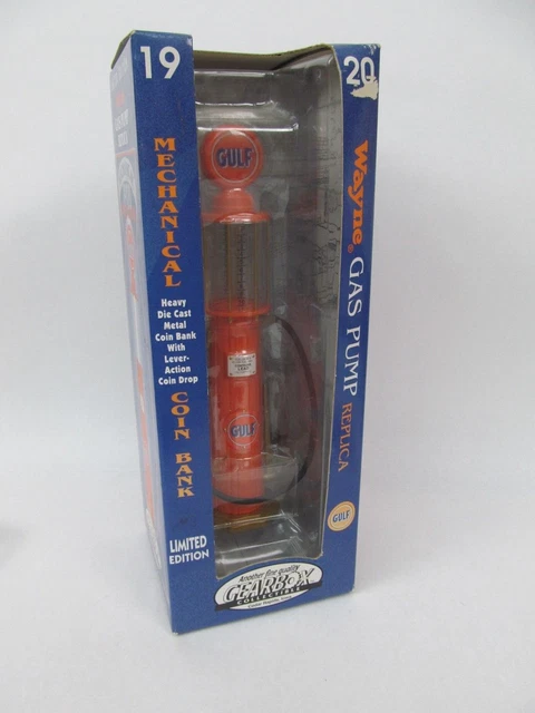 Gearbox 1920s Gulf Gasoline Wayne Gas Pump Replica Coin Bank in Box