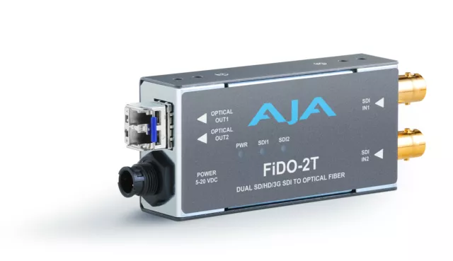 AJA FIDO-2T 2-Channel 3G-SDI to Single-Mode LC Fiber Transmitter