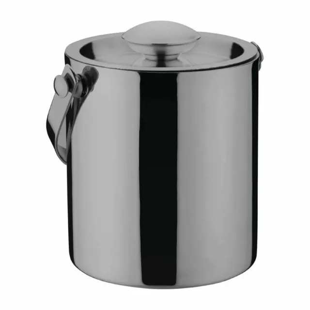 Olympia Barware Eiskübel doppelwandiger Deckel 1Ltr Küche Restaurant Stahl