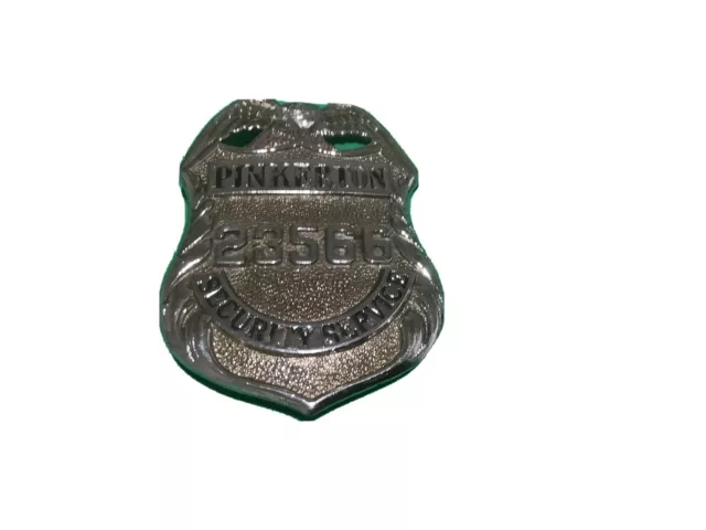 Vintage Pinkerton Security Badge. #23566.  FREE SHIPPING .