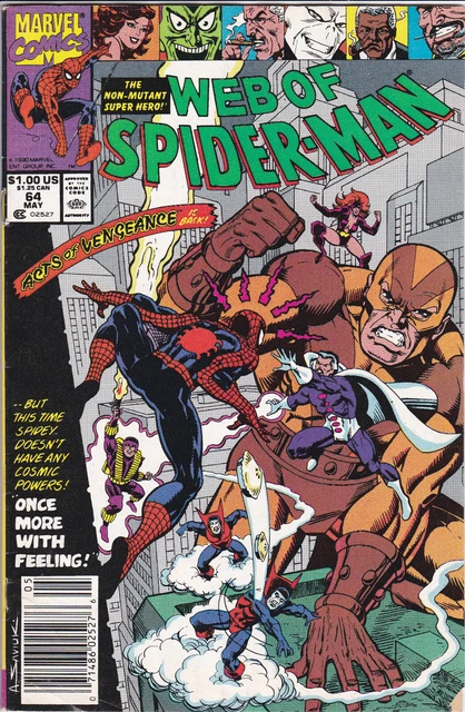 Web of Spider-Man #64 Vol. 1 (1985-1998, 2012)Marvel Comics,High Grade,Newsstand