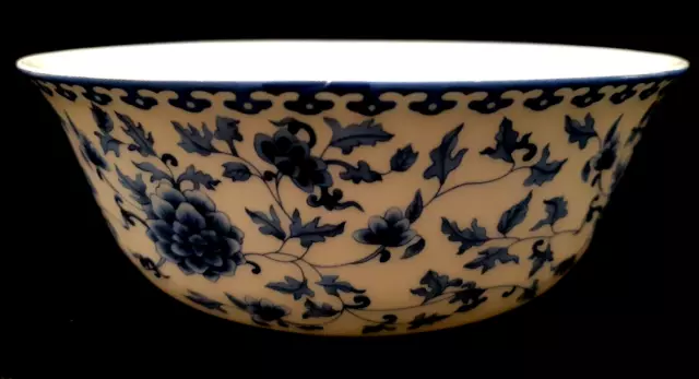 Vintage Blue & White Asian Condiment Quality Signed  Bowl x 6 *Floral Design