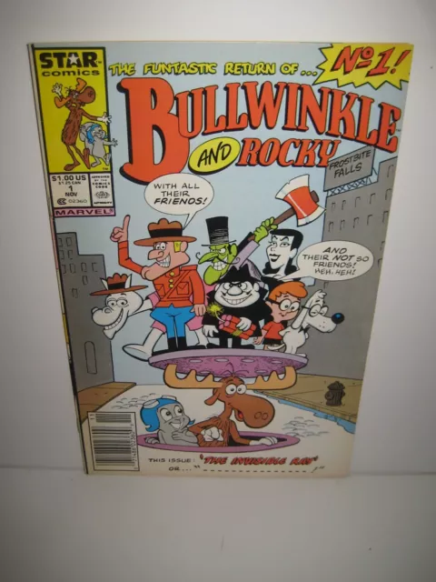 BULLWINKLE AND ROCKY #1 (1987) STAR VINTAGE COMIC BOOK Newstand Popples