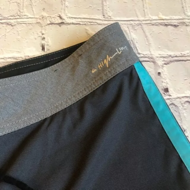 QUIKSILVER HIGHLINE BLACK striped board shorts NWOT‎ XL $25.00 - PicClick