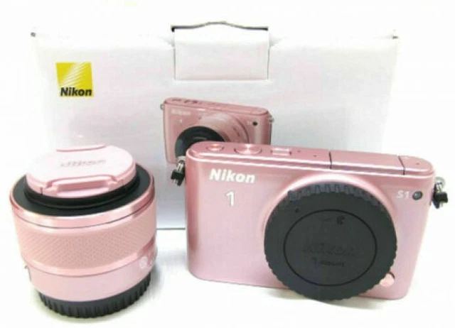 Nikon 1 S1 mirrorless digital camera body w. 10-30mm lens kit *pink *pristine