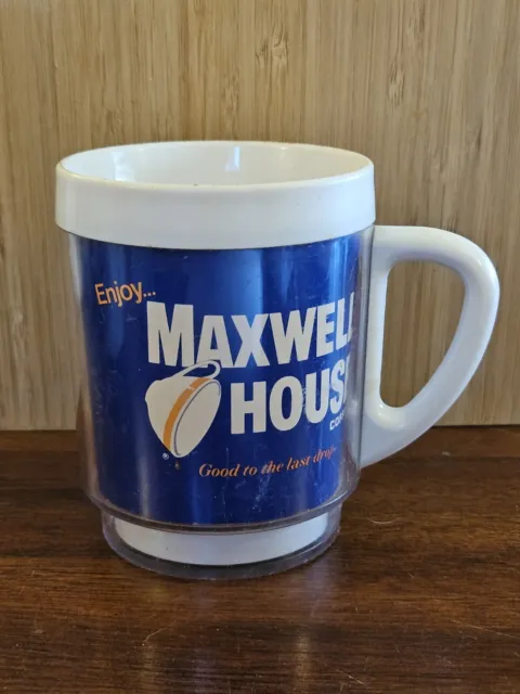 VINTAGE MAXWELL HOUSE DAWN Double Wall PLASTIC COFFEE CUP MUG 10 OZ USA