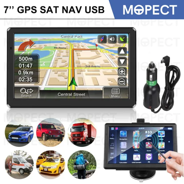 MOPECT Car Truck Sat Nav 7 Inch with Western EU & U.K. lifetime Free Maps 2024