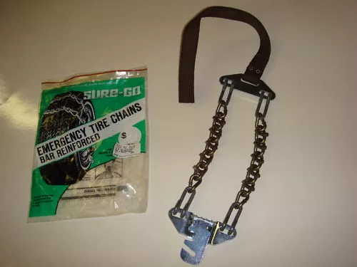 ACCO Emergency Snow Tire Chains w/ Ice Cleats - For Driveways, Steep Hills Etc