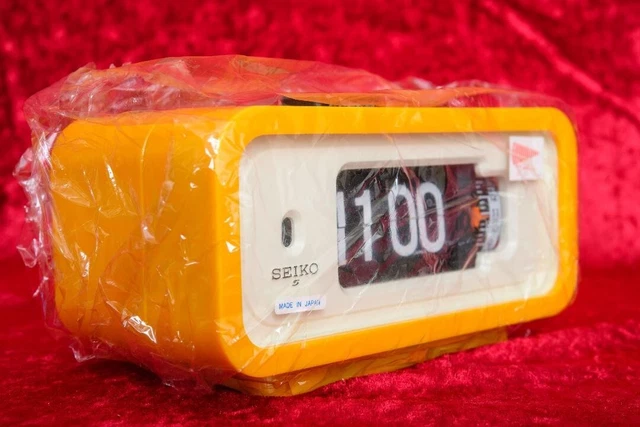 SEIKO Flip Clock DP666 DP666T Yellow Vintage Retro Showa w/box