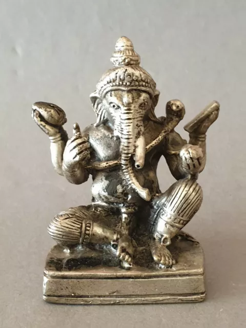 kleine Versilberte Figur Ganesha Indische Gottheit