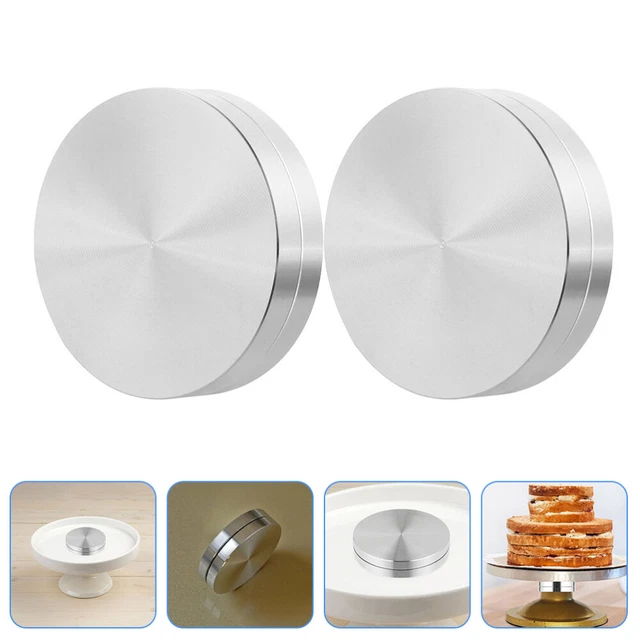 2 PIEZAS MESA GIRATORIA Plato de almacenamiento Aluminio Plato giratorio Base Vidrio Mesa de comedor