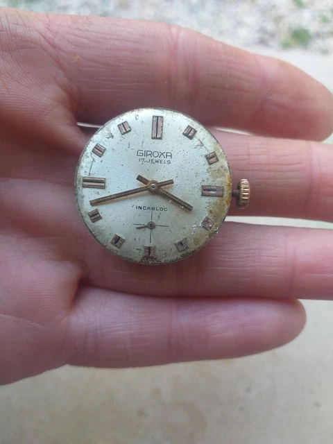 Quadrante LUGRAN 17 Rubis Avec Mécanisme 30mm – D’occasion Vintage Suisse – Pour Pièces Ou Réparation