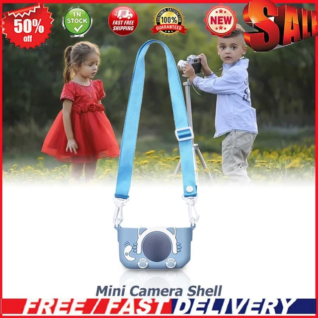Portable Mini Cartoon Camera Cover Adjustable Silicone Shell (Blue Cat)