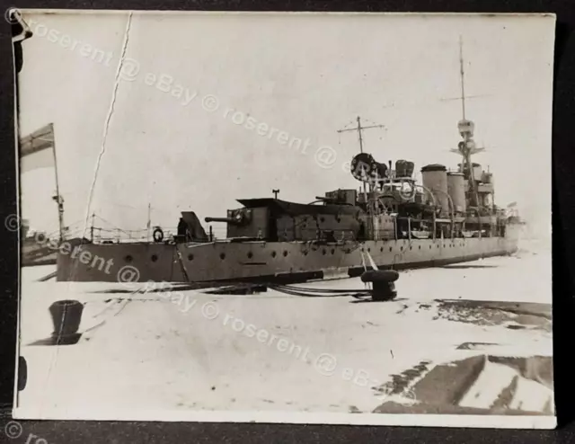1920 an RN Destroyer at Odessa Port  for evacuation - Ukraine -Photo 12 by 9cm