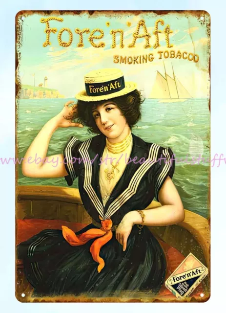 dining room wall decor Fore'n'Aft Smoking Tobacco cigarette metal tin sign