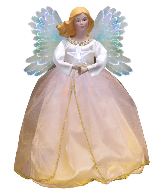MR. CHRISTMAS ANIMATED ANGEL Fiber Optic TREE TOPPER Color Changing