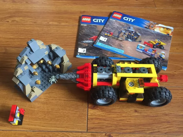 LEGO CITY 60186 Mining Heavy Driller Incomplete Set W/ Instruction Manuals