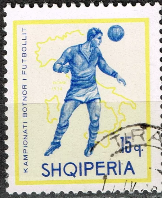 Albania Maxico 1970 Football Soccer World Cup Map of Italy stamp