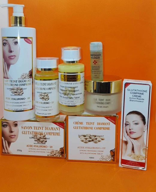 Crème éclaircissante Glutathione Teint Diamant - 500 Ml - Traitement De Nuit - Pour Taches Et Hyperpigmentation