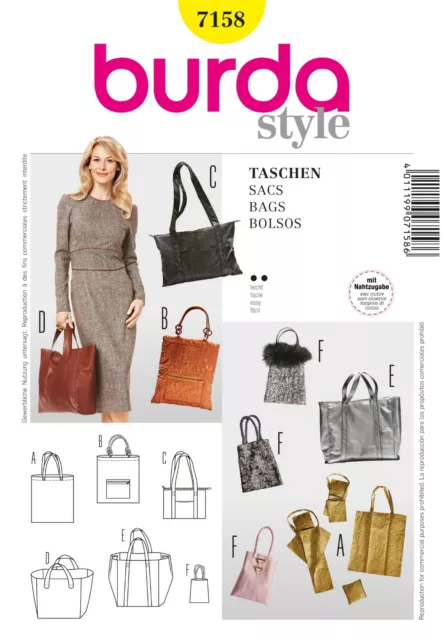 Burda Style Schnittmuster - Taschen - Beutel - Nr. 7158