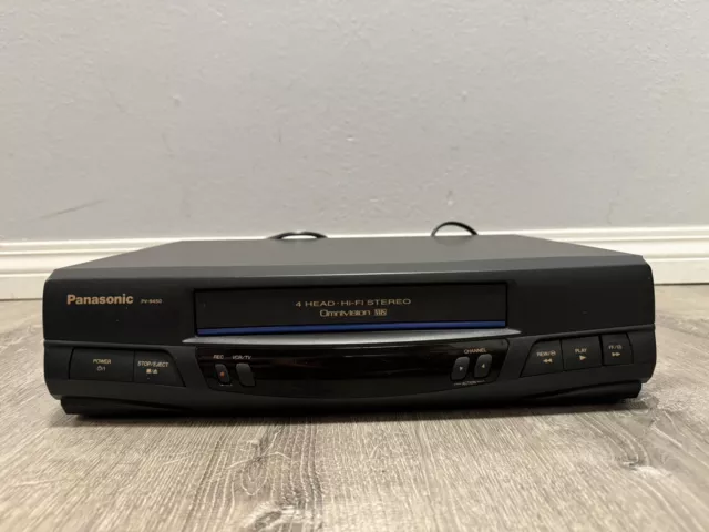 Reproductor de Grabadora de Casetes Panasonic VCR PV-9450 Línea Azul Probado Sin Funciones Remotas