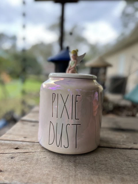 NEW Rae Dunn Disney Tinker Bell Canister "Pixie Dust” Cookie Jar Pink Iridescent NEW Rae Dunn Disney Tinker Bell Canister "Pixie Dust” Cookie Jar Pink Iridescent