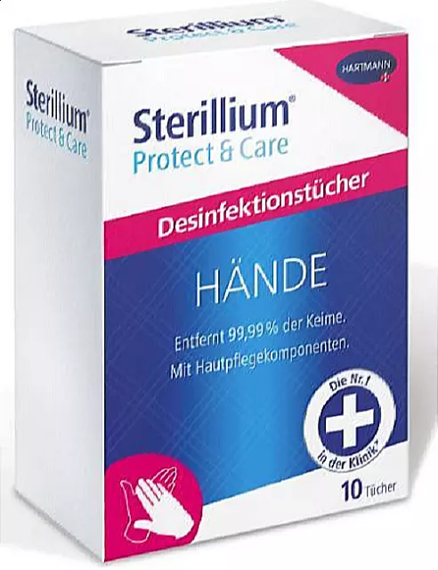 10 Sterillium® Protect & Care Desinfektionstücher einzeln verpackt (1 Päckchen)